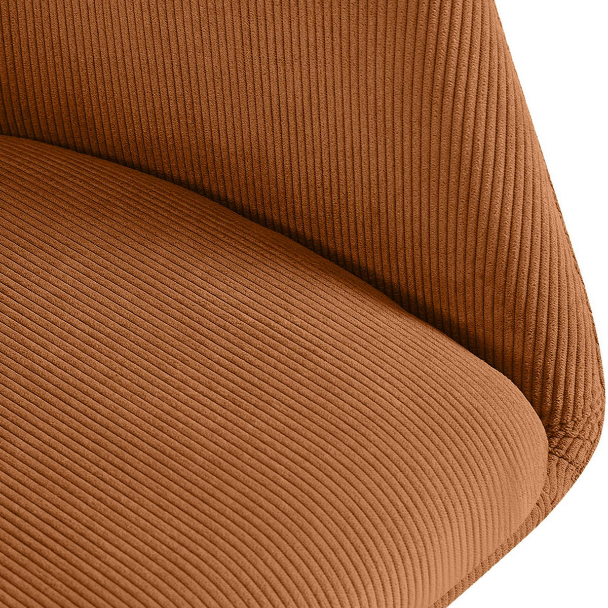ESSZIMMERSTUHL Cord Orange - Schwarz/Orange, Textil/Metall (56/81/62cm) - CLP
