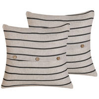 DEKOKISSEN 2er-Set Beige 43/43 cm Cynara - Beige, Naturmaterialien/Textil (43/43cm) - Beliani