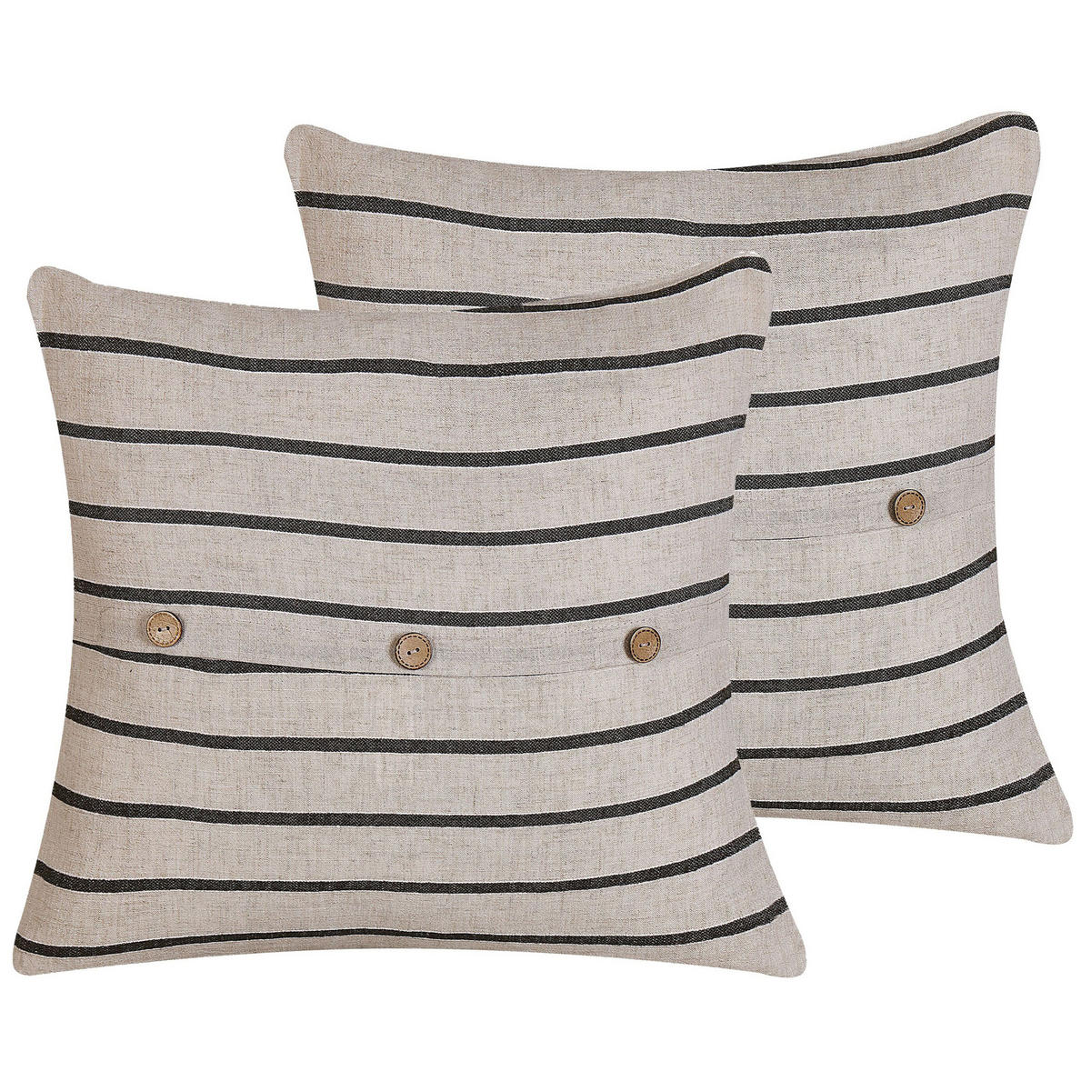 DEKOKISSEN 2er-Set Beige 43/43 cm Cynara - Beige, Naturmaterialien/Textil (43/43cm) - Beliani