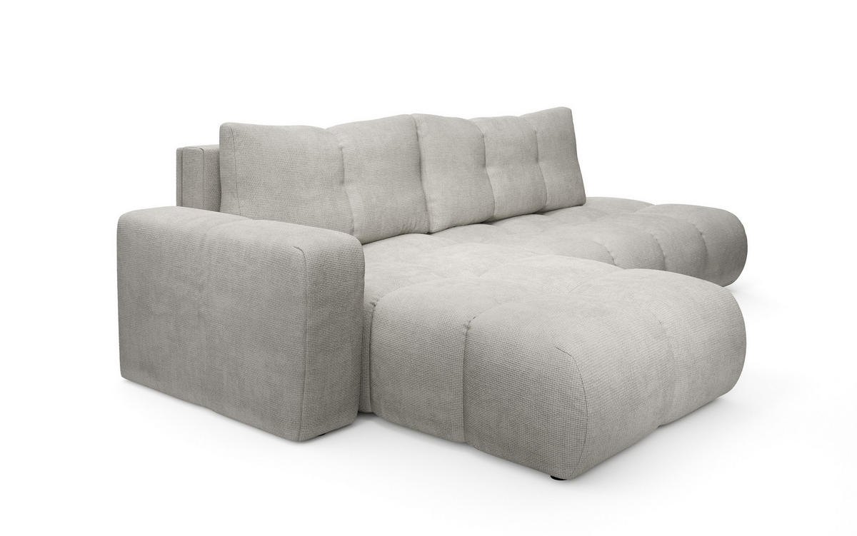 ECKSOFA DUCA L-S Hellgrau Chenille mit Schlaffunktion - Hellgrau, Holz (266.5/266.5cm) - MASSENO