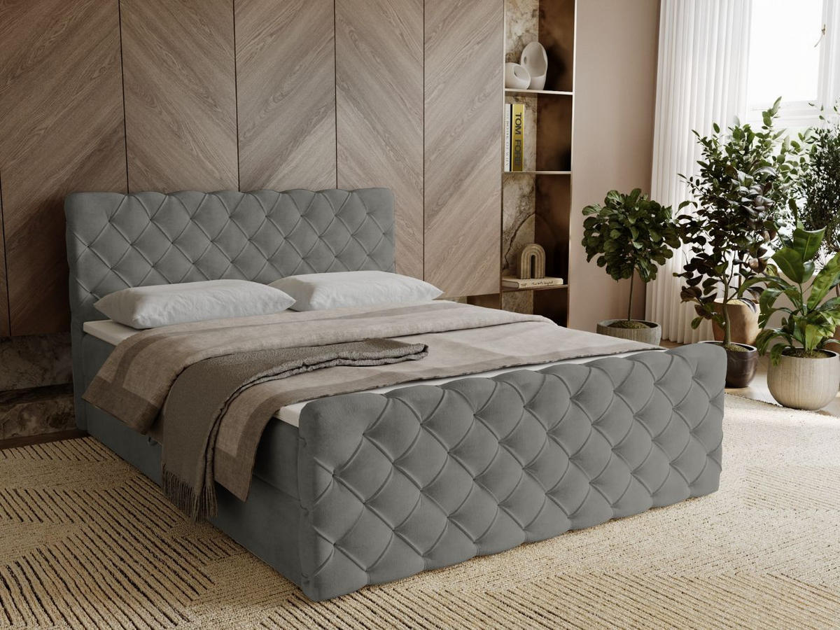 BOXBETT Lunaris 160x200 Grau - Grau, Holz/Textil (160/200cm) - Graingold