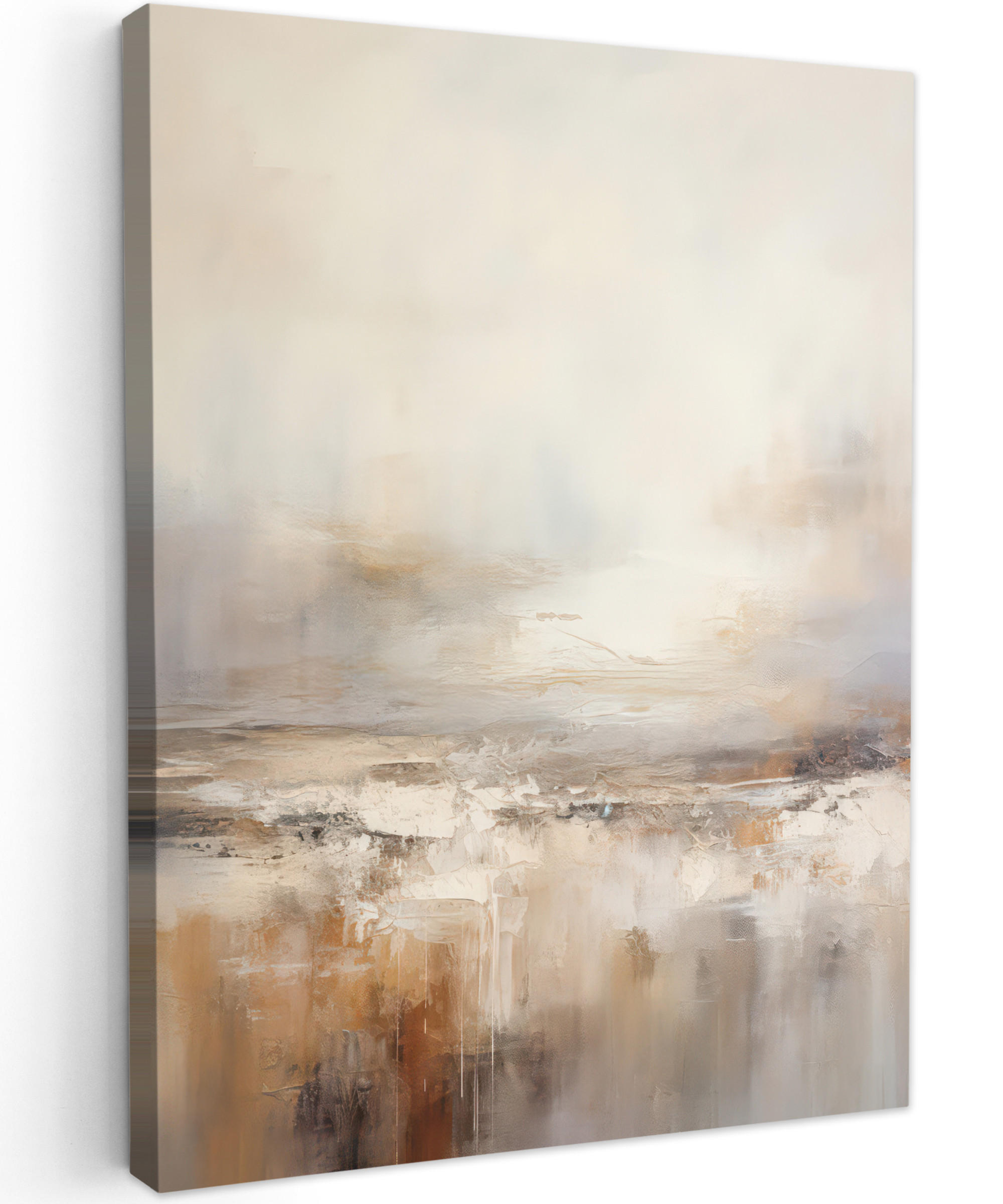 MuchoWow OBRAZ NA PLÁTNĚ Umění - Industriální - Šedá - Hnědá - Abstraktní 60x80 cm