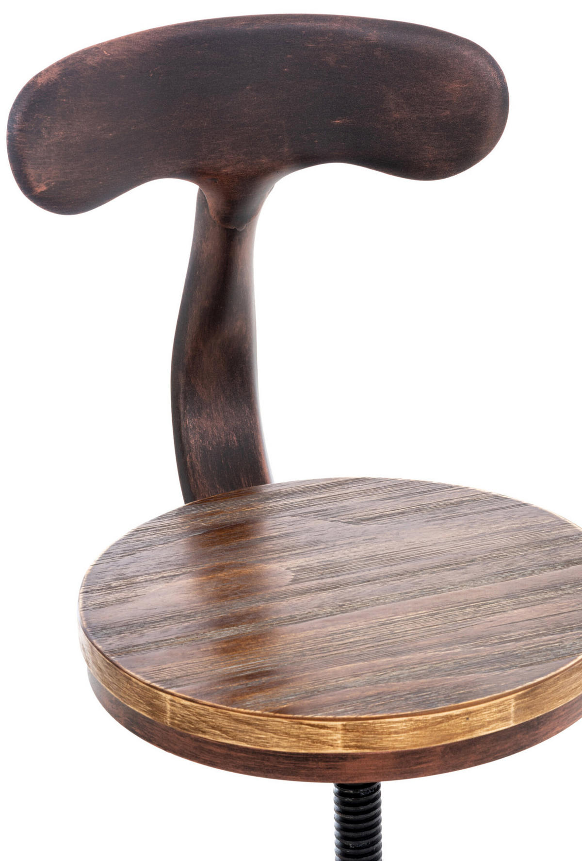 BARHOCKER Hafa, Holzsitz Gestell, Bronze - Braun/Bronzefarben, Holz/Metall (41/100/41cm) - TPFLiving