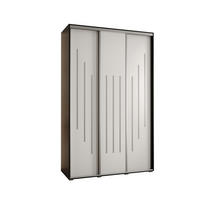 SCHWEBETÜRENSCHRANK 235,2/160/45 3-türig - Silberfarben/Schwarz, Holz/Metall (160/235/45cm) - Abiks Möbel