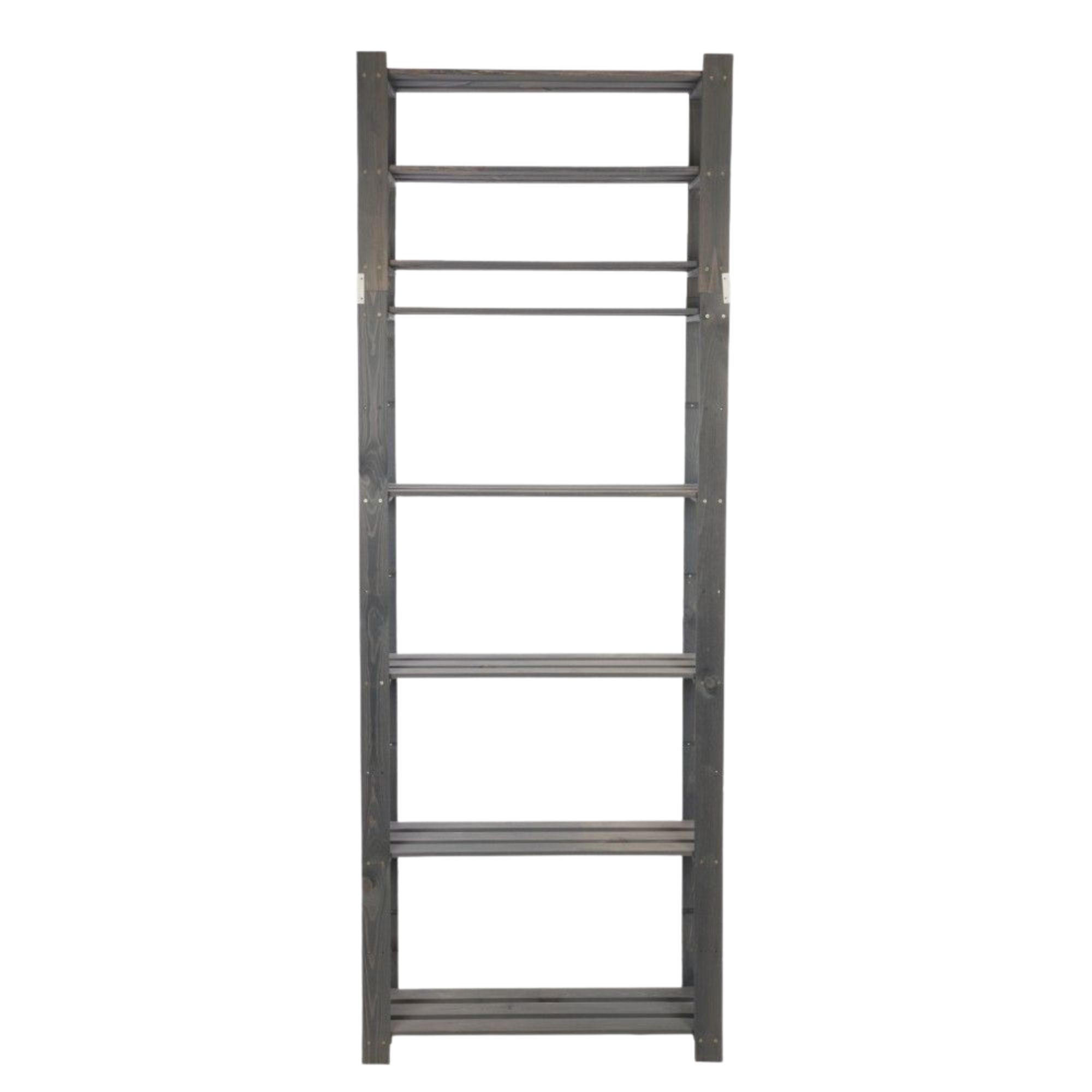 HOLZREGAL PINEPEAK 220x80x28cm 7 Fachboden 1,2cm dickes Kiefernholz Grau - Grau, Holz (80/220/28cm) - PROREGAL