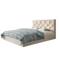 POLSTERBETT SIM 4 mit Kopfteil, 120 x 200 cm mit Bettkasten und Lattenrost aus Holz, Velourstoff, Farbe: Beige - Beige, Holz/Kunststoff (120/200cm) - Sepro Meble