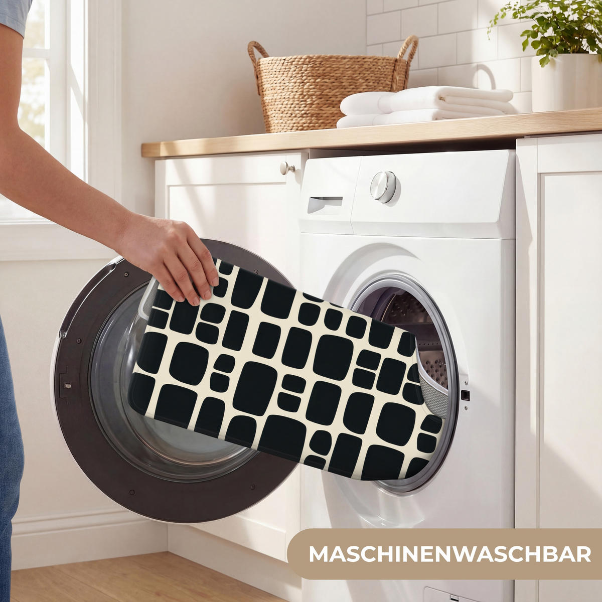 WC PŘEDLOŽKA Moderní - organické - černé 55x60 cm - antracitová, textil/plast (55/1cm) - OnlyWow