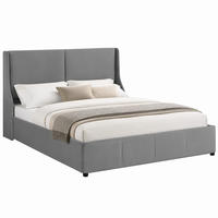 BETT mit Stauraum 140x200 cm Samt Gray - Grau, Metall (140/200cm) - Meubliv