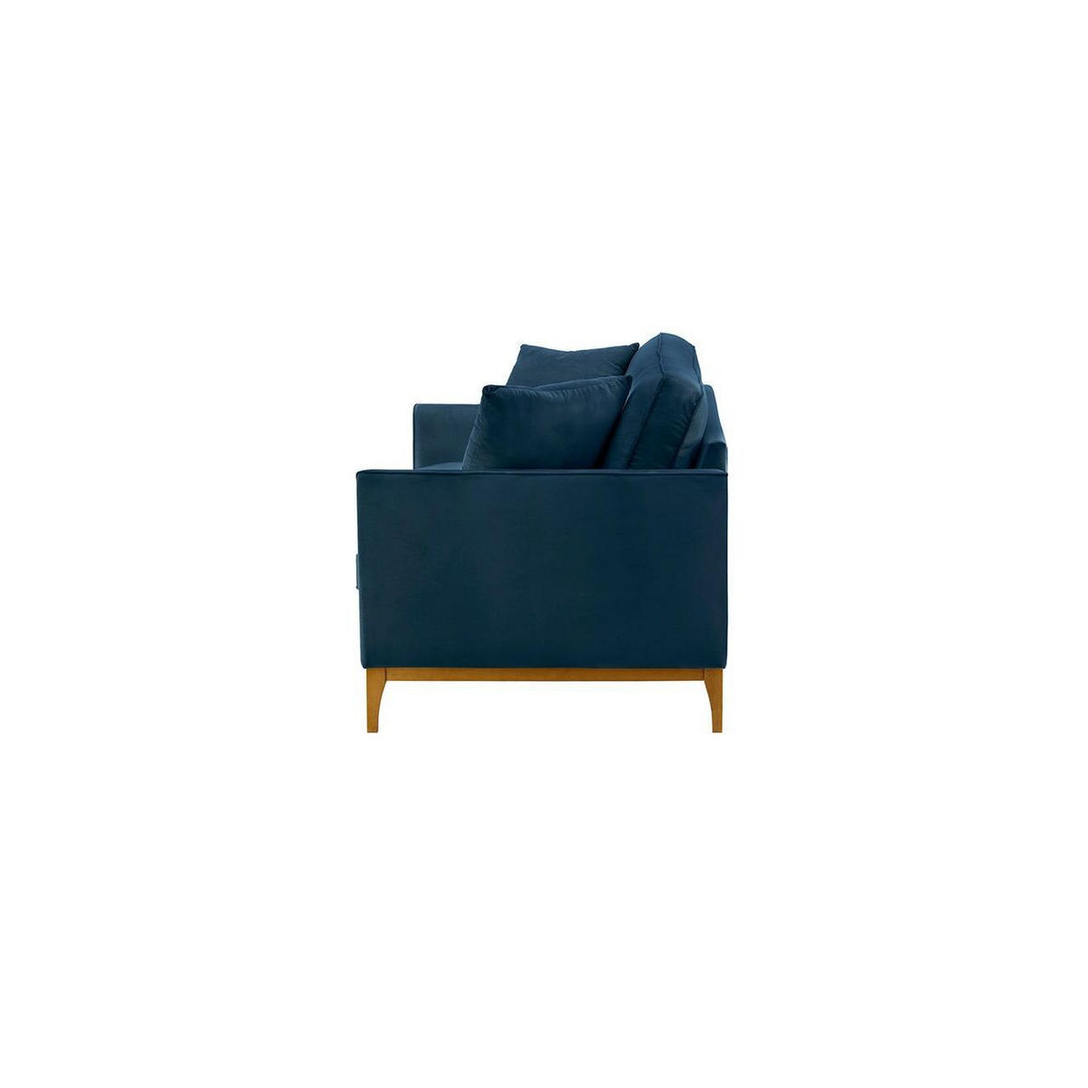 DREISITZER-SOFA Linara-Velluto 11 - Dunkelblau, Holz/Textil (201/91/95cm)
