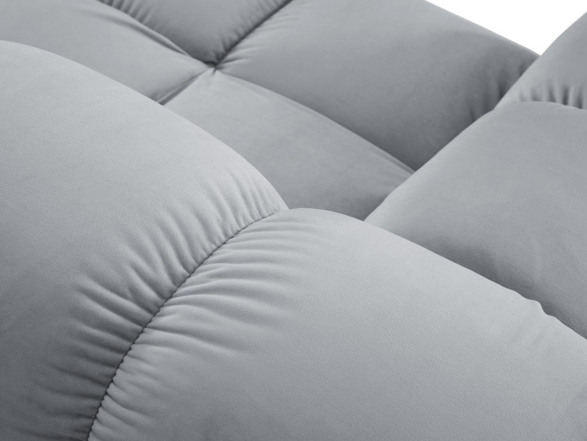MODULARES-ECKSOFA links Bellis aus Samt hellblau 4 Sitzplätze - Hellblau, Textil (122/285cm) - Micadoni