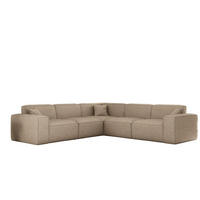 ECKSOFA Celes Premium In Artico - Beige, Holzwerkstoff/Textil (246/246cm) - Fun Möbel