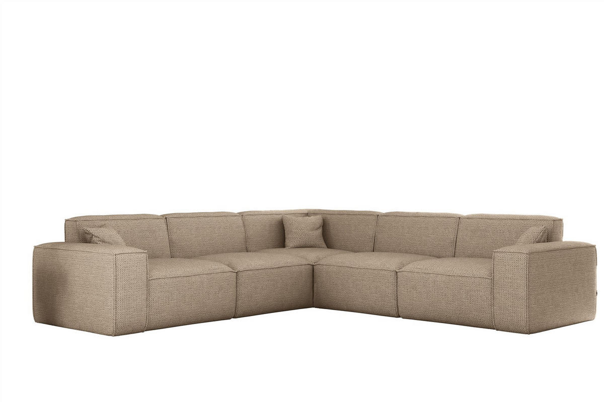 ECKSOFA Celes Premium In Artico - Beige, Holzwerkstoff/Textil (246/246cm) - Fun Möbel