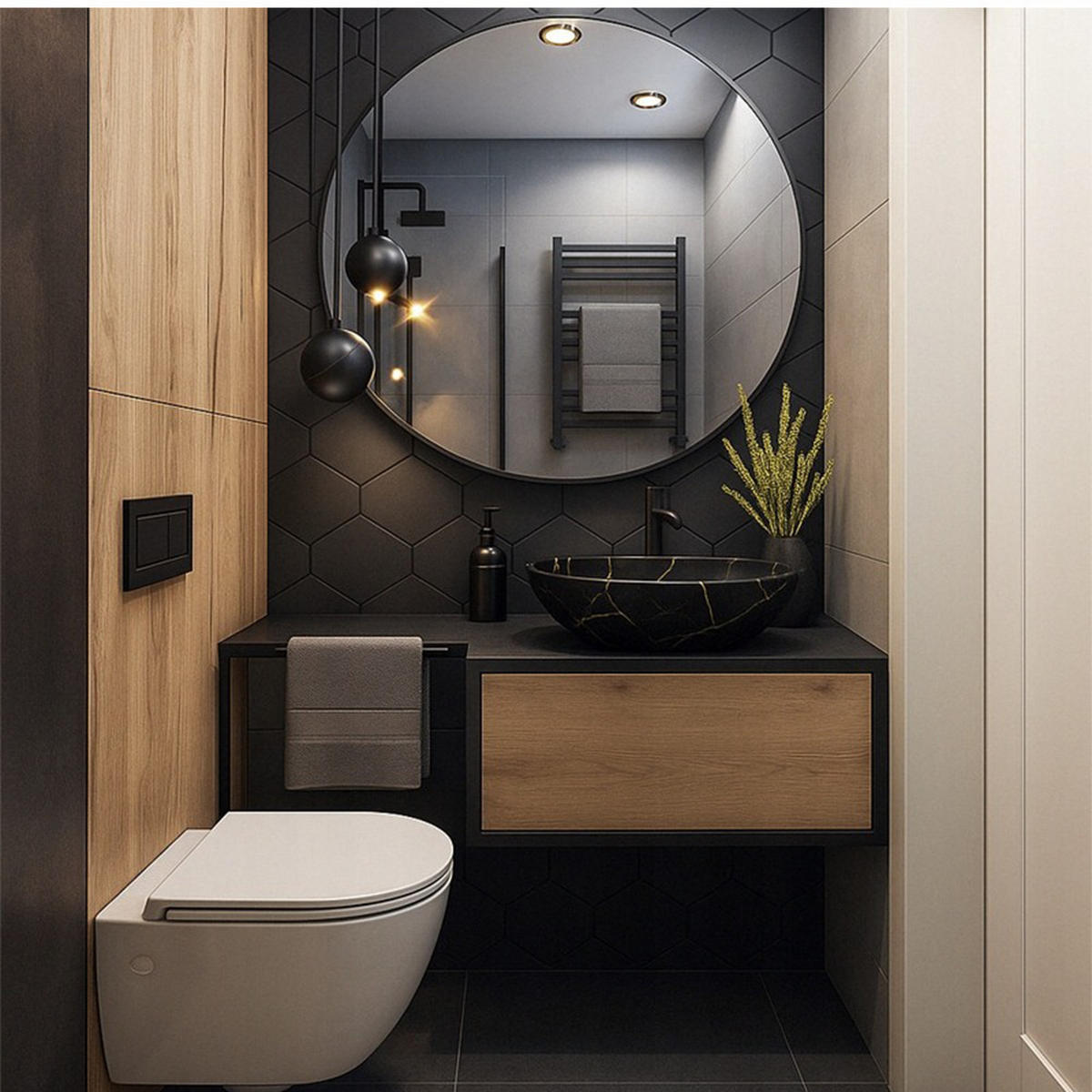 WASCHBECKEN, schwarz 41/34,5/15 cm - Schwarz, Keramik (41/15/34.5cm)