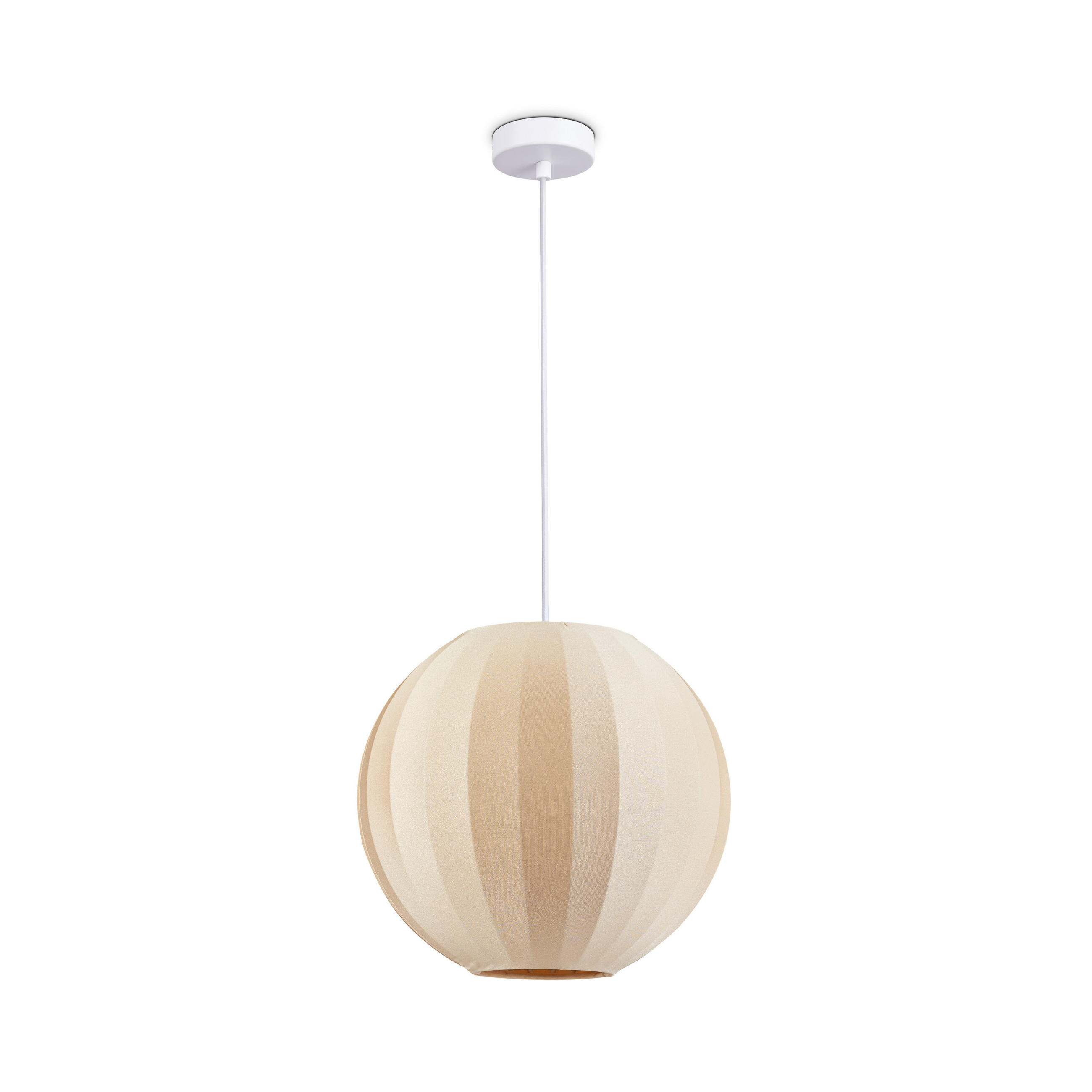 PENDELLEUCHTE Hugo Pd1 Kallisto - Beige/Weiß, Metall (30/30/30cm) - Paco Home