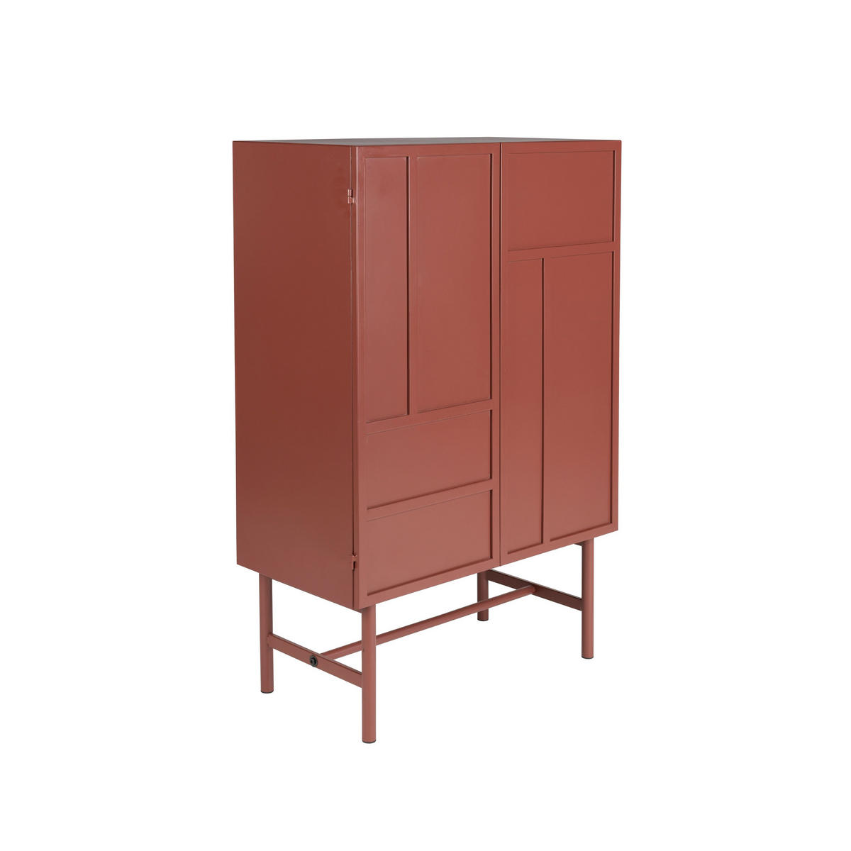 AUFBEWAHRUNGSSCHRANK Davis Kast aus Metall in Braun/Rot - Rot, Metall (70/105/35cm) - Housecraft Living