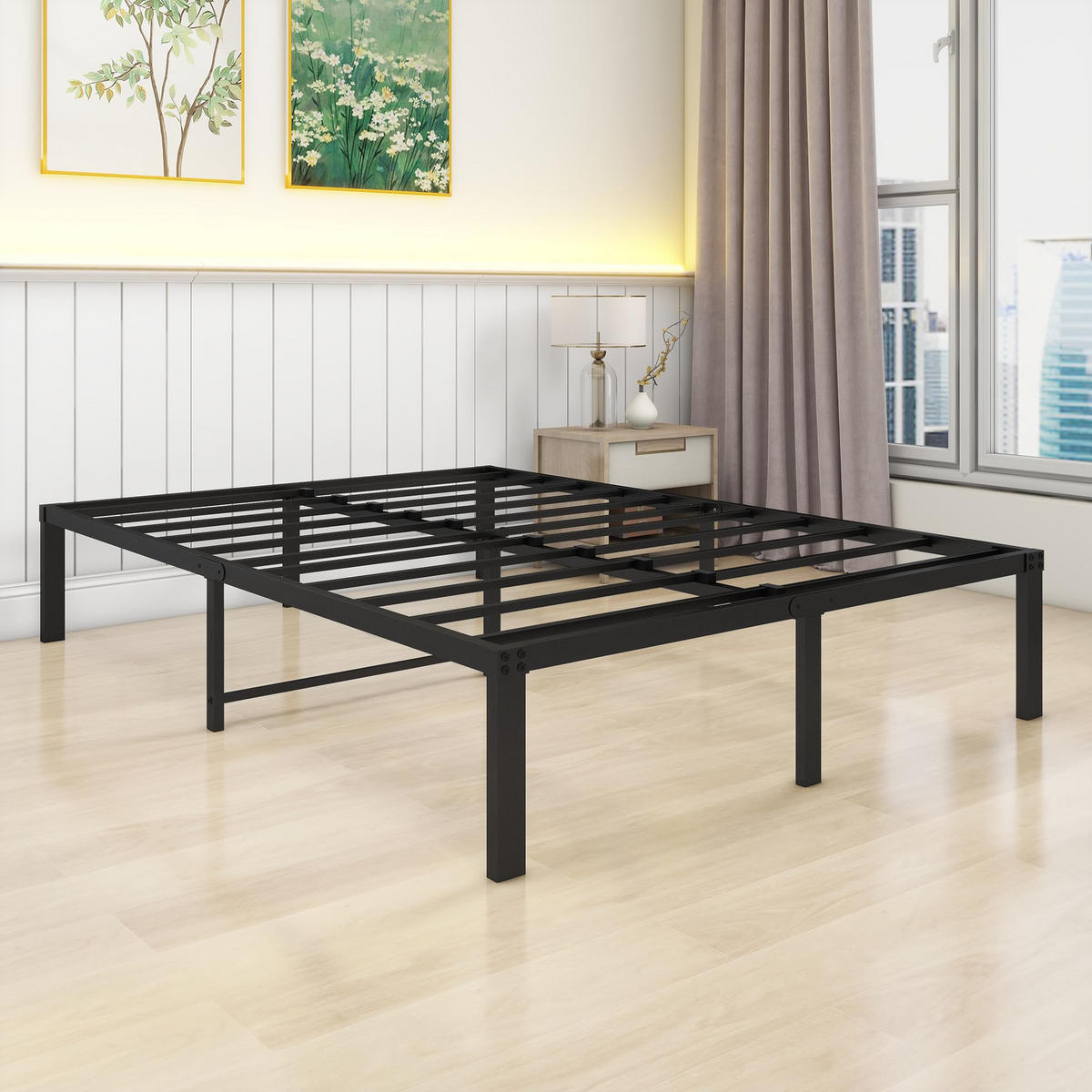 METALLBETT 140/200 cm DE-33035 mit Stauraum und geräuschlos Schwarz - Schwarz, Metall (140/200cm) - ComfortXL