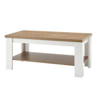 COUCHTISCH Provence Pinie weiß / Eiche hell 120 / 60 / 50cm - Eichefarben/Pinienfarben, Holz/Holzwerkstoff (60/120/50cm) - Feldmann-Wohnen
