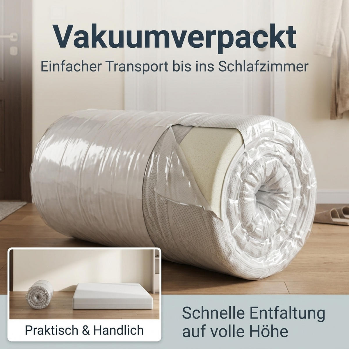 KALTSCHAUMMATRATZE 140/200 cm Weiß Höhe 20cm - Weiß, Textil (140/200cm) - Oxeza