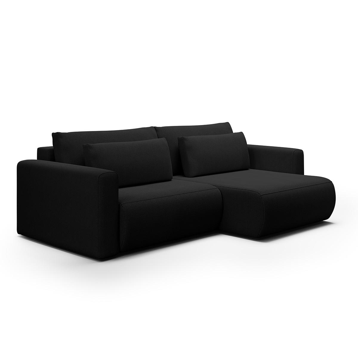 ECKSOFA Evy 3 Sitzplätze Schwarz - Schwarz, Holz (240/149cm) - Petits-meubles