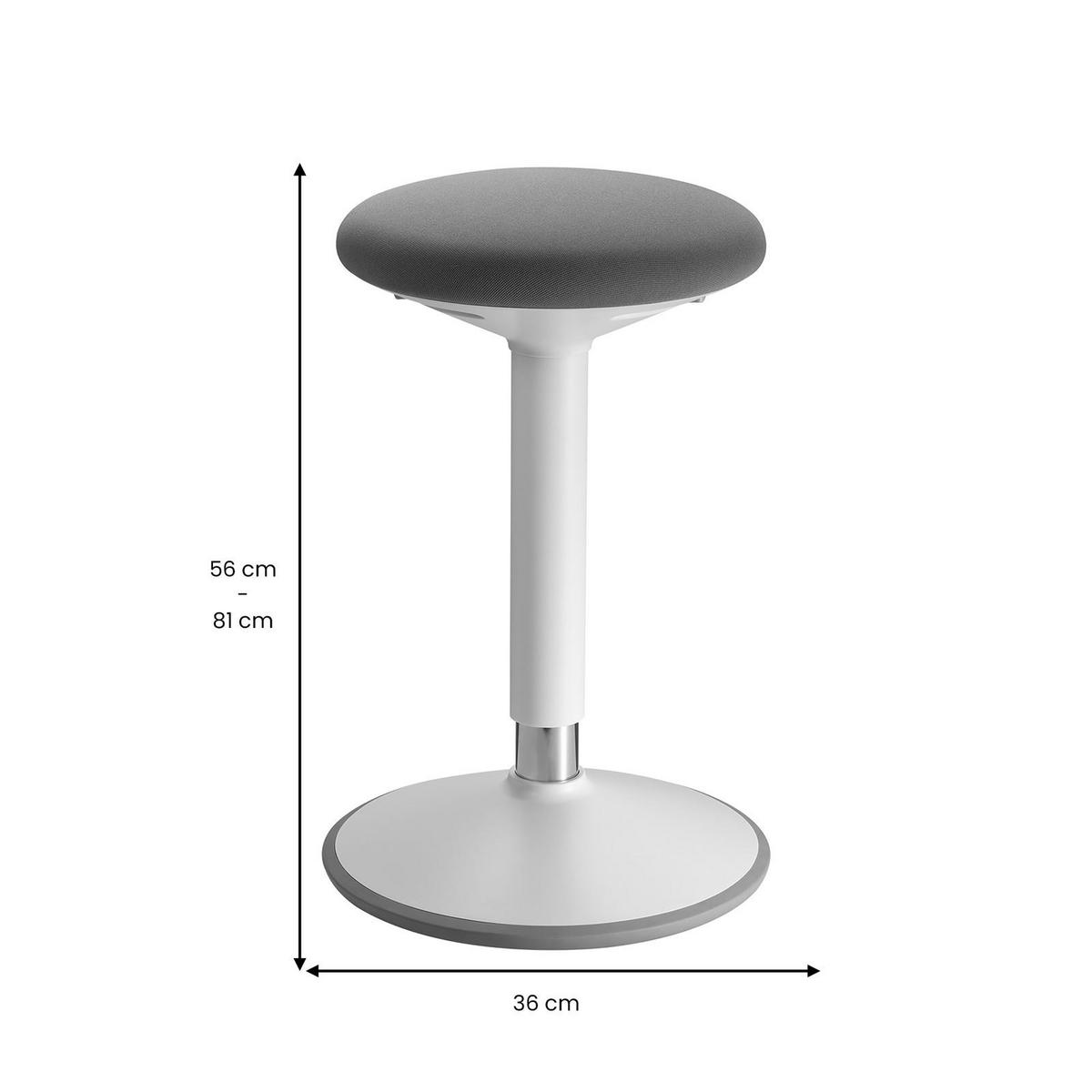 BÜROHOCKER NEW YORK - Grau, Textil (36/81/36cm) - IDIMEX
