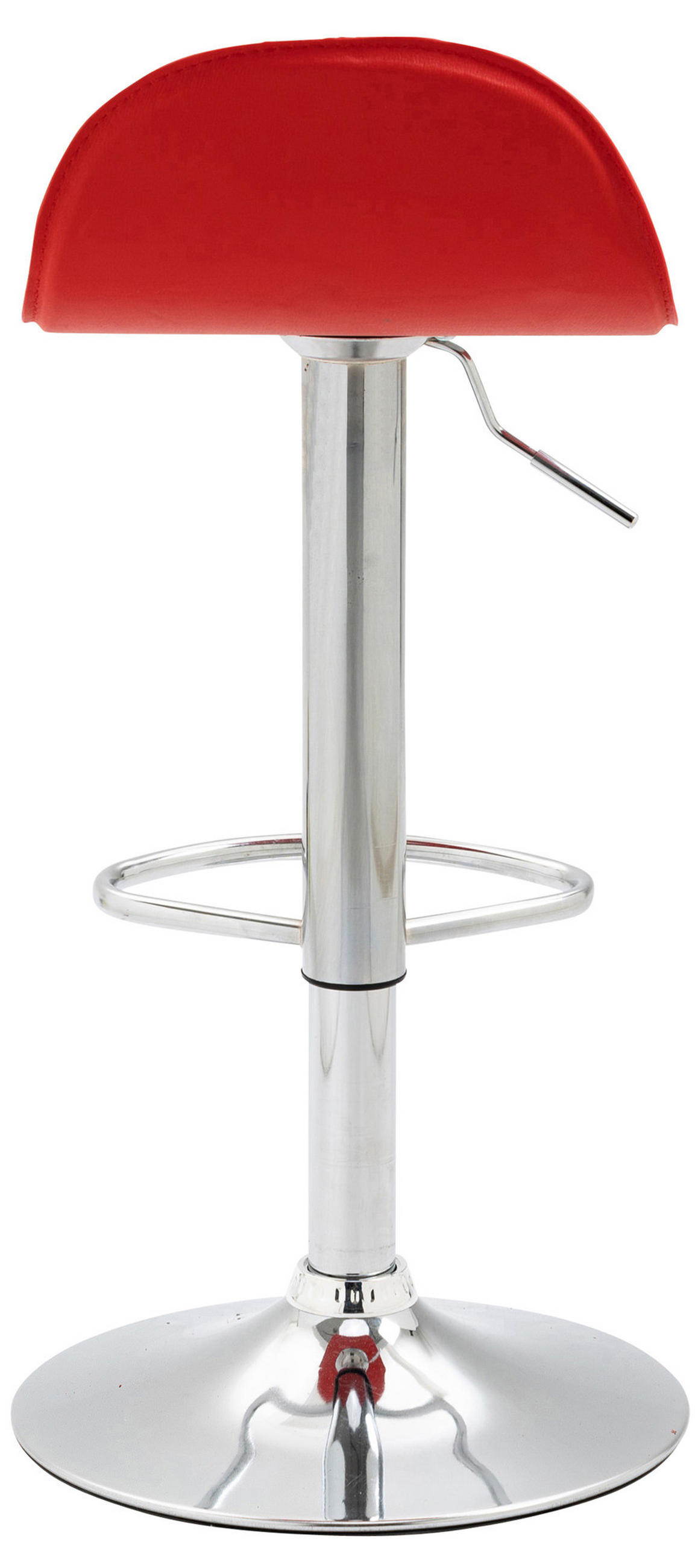 BARHOCKER Lederlook rot - Chromfarben/Rot, Textil/Metall (39/73/41cm) - CLP