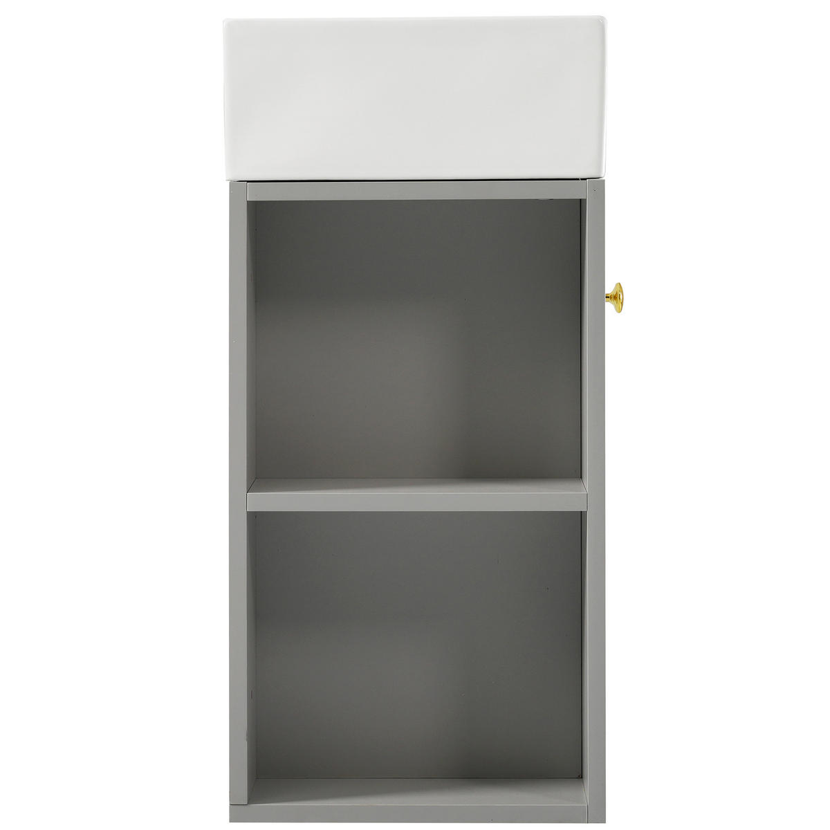 KOMPAKTE Waschtischkombi 55 cm in Grau-Weiß mit Soft-Close - Grau, Holzwerkstoff (55/66.5/31cm) - BEAOK