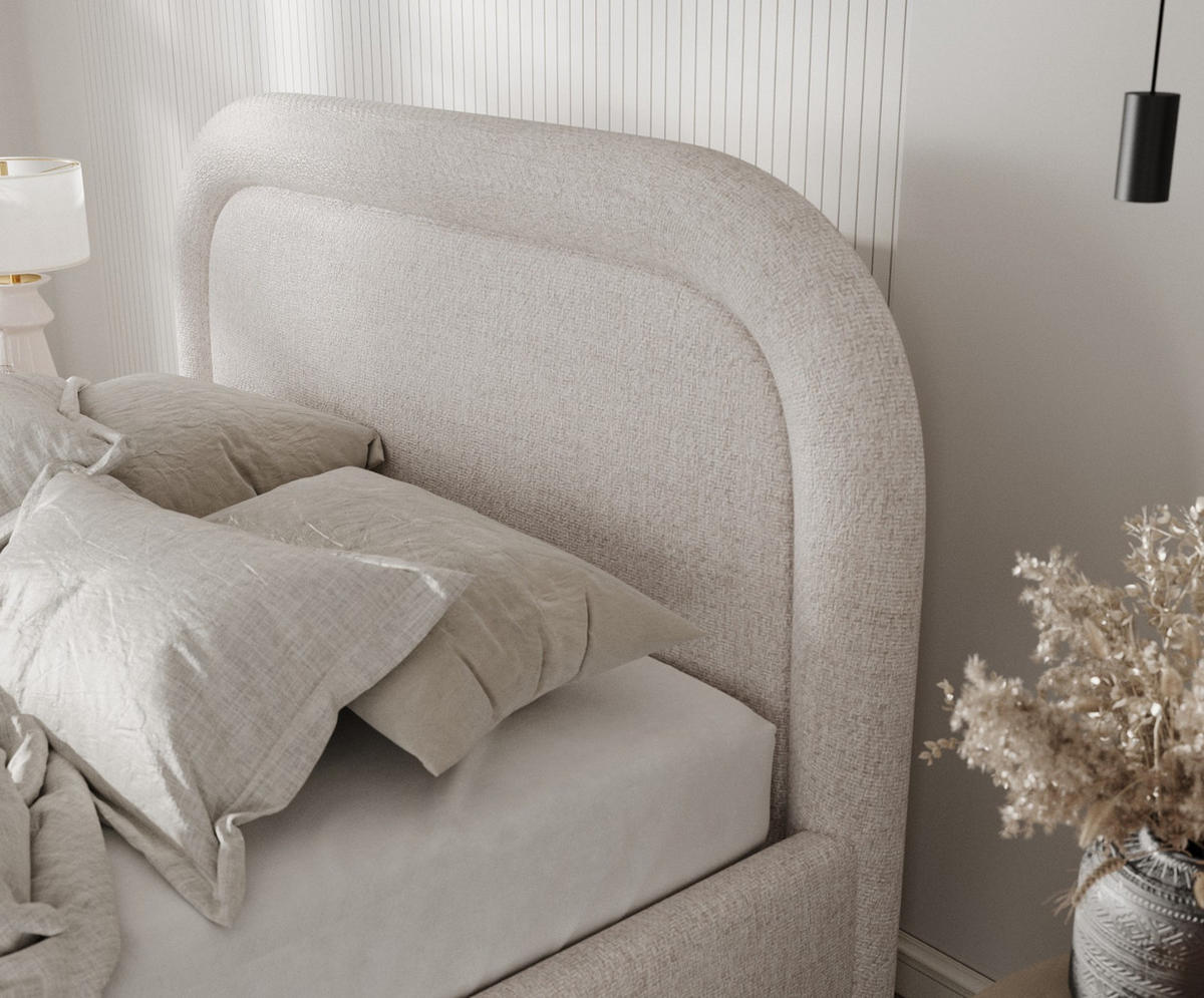 POLSTERBETT Zoya 180/200 cm Hellbeige im Neve Stoff - Sandfarben/Naturfarben, Holz/Holzwerkstoff (180/200cm) - AltaBeds