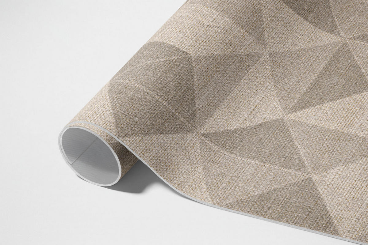 TEPPICH 150x225 cm Dreiecke und Quadrate Stoffimitation - Hellbraun, Kunststoff (150/225cm) - Wallfluent