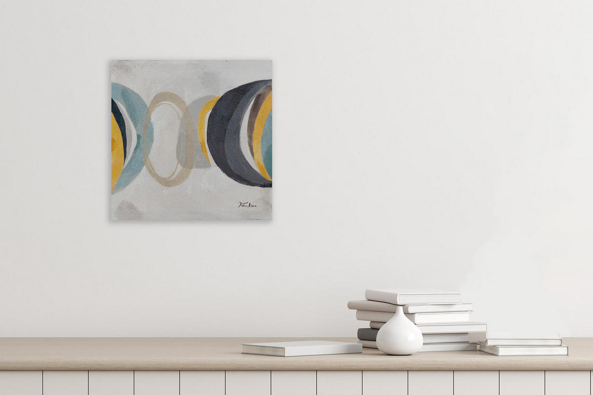 OLEJOMAĽBA 40/40 cm, Mesto a architektúra - sivá/béžová, drevo/textil (40/40cm) - KUNSTLOFT