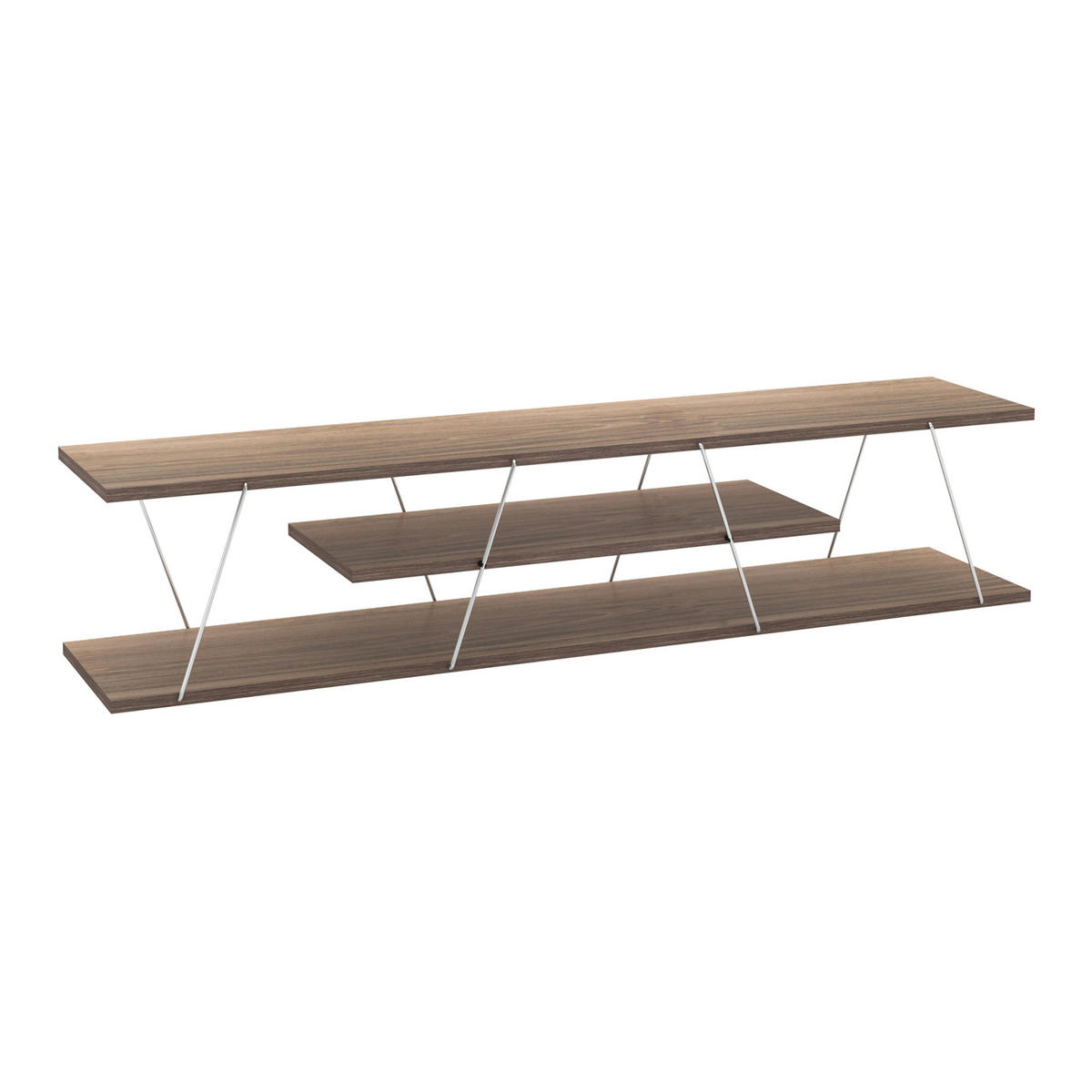 LOWBOARD Säffle - Walnussfarben, Holzwerkstoff (143/30/33cm) - [en.casa]