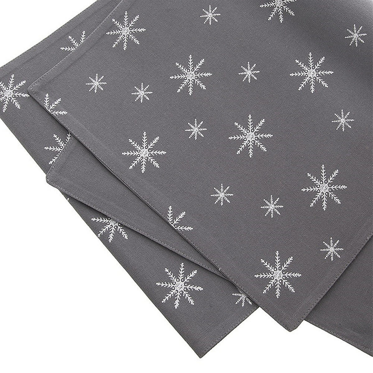 TISCHLÄUFER Baumwolle Petal 130 x 32 cm Grau - Grau, Textil (130/32cm) - Orion 