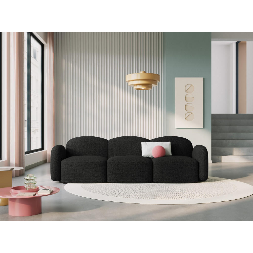 Thumbnail - Micadoni Sofa, Schwarz, Textil, 3-Sitzer, 87x80x272 cm, Hergestellt in Europa, Oeko-Tex®, Wohnzimmer, Sofas & Couches, S...