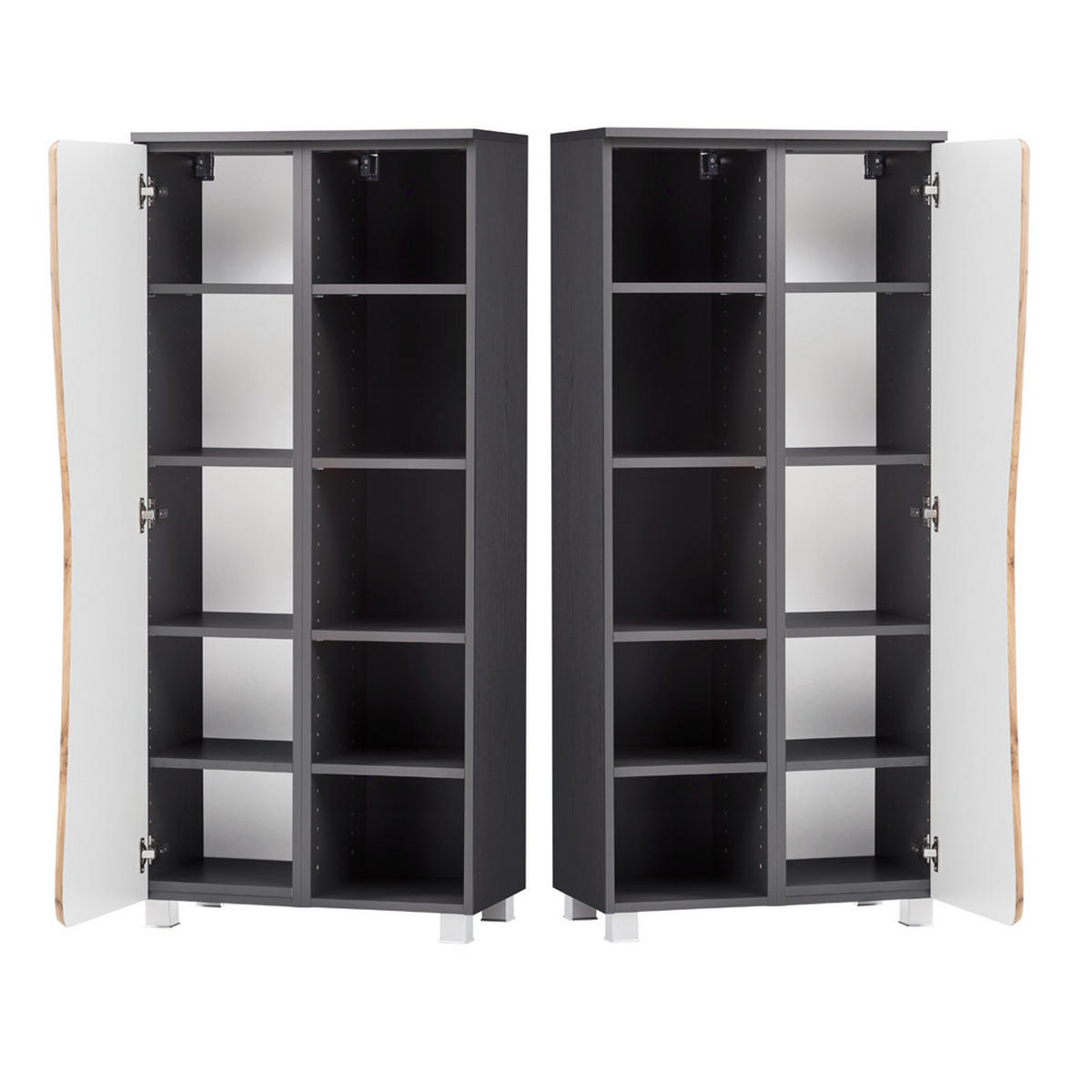 MIDISCHRANK Kahla-03 - Braun/Grau, Holzwerkstoff (60/130/35cm) - Lomado