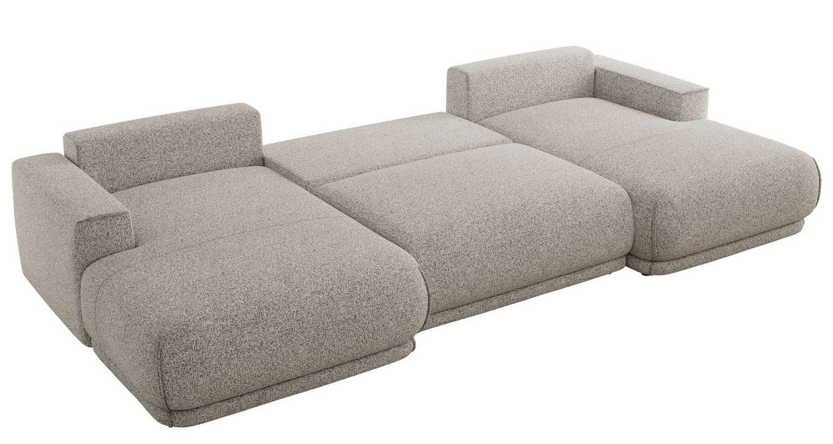 SEDACIA SÚPRAVA RINA U Svetlosivá Štruktúra - čierna/svetlosivá, textil/plast (360/85/170cm) - MKS