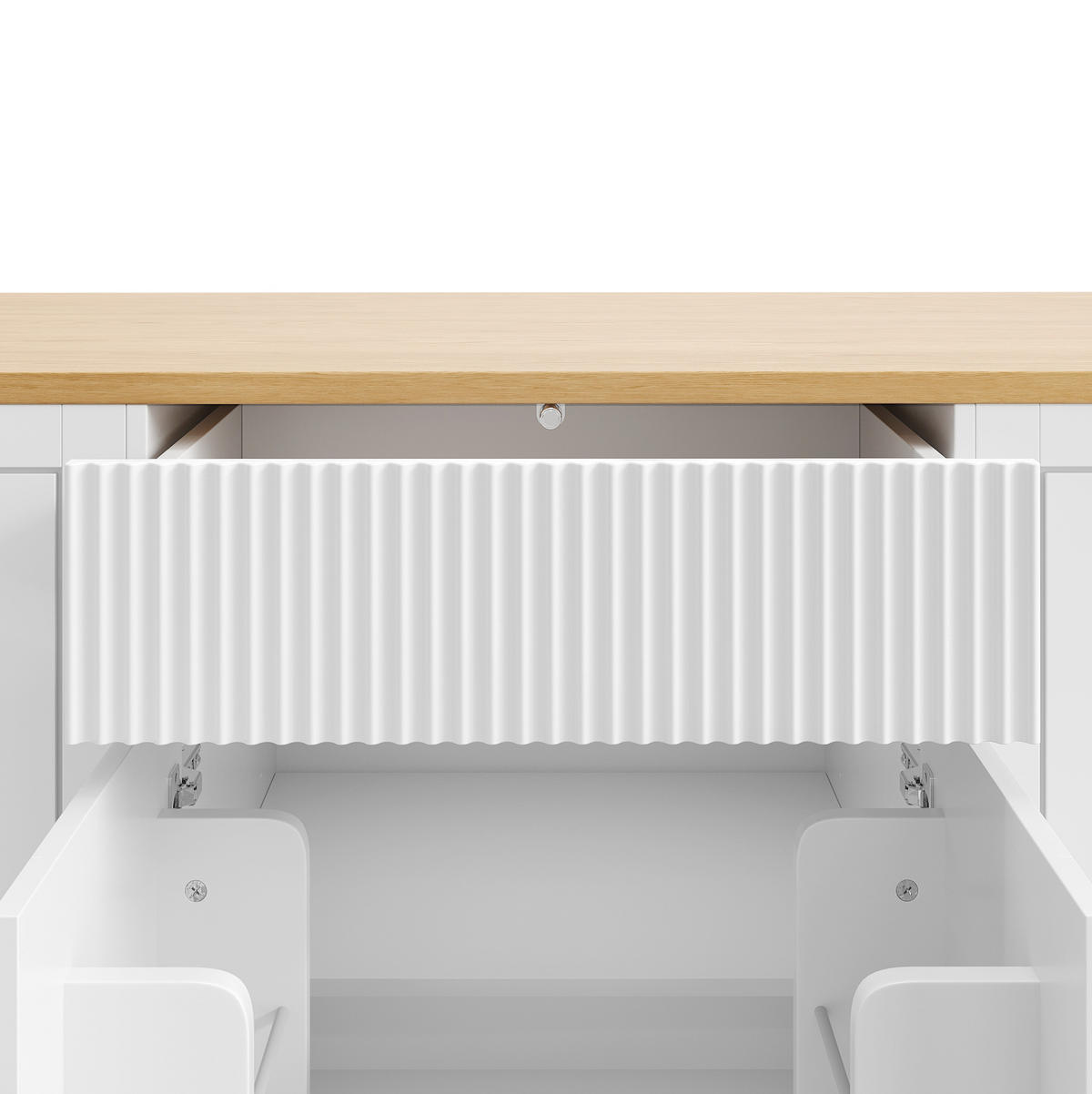 KÜCHENINSEL 120/50/92 cm Weiß aus MDF und Metall mit Rollen - Weiß, Holzwerkstoff (50/92/120cm) - OKMYHOME