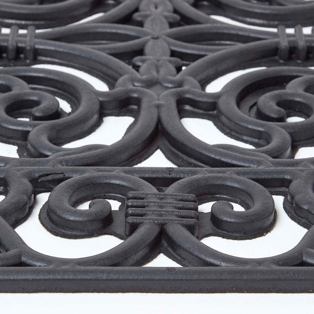 FUSSMATTE Ornament, Gummi 45/70 cm - Schwarz, Naturmaterialien (45/70cm) - Homescapes