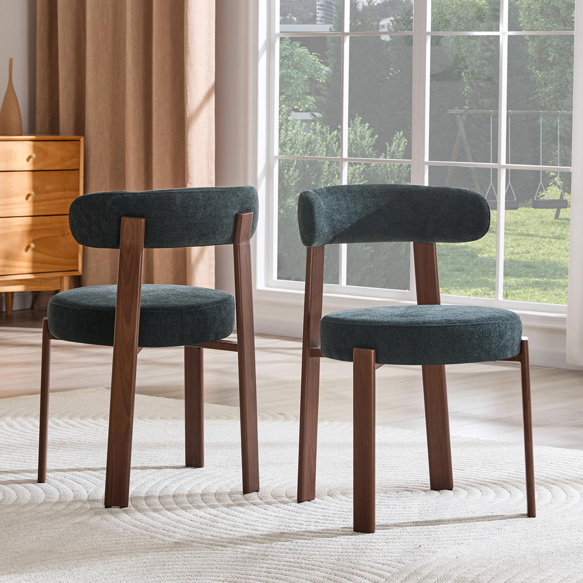 ESSZIMMERSTUHL 2er-Set mit Bügellehne, Schwarz - Schwarz, Textil (51.5/79/57cm)