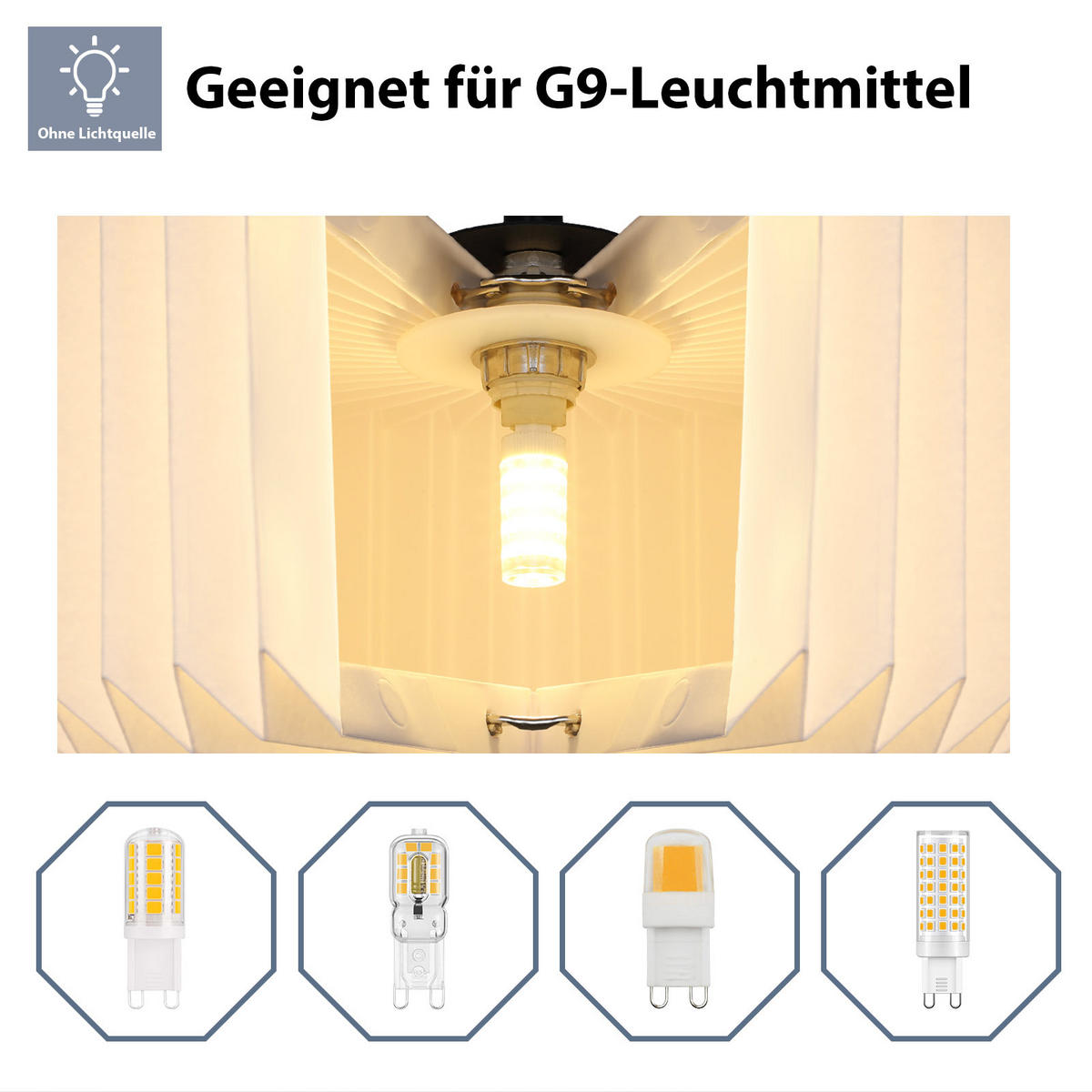 HÄNGELEUCHTE Glühbert 23/153/23 cm - Weiß, Papier (23/23/153cm) - ZMH