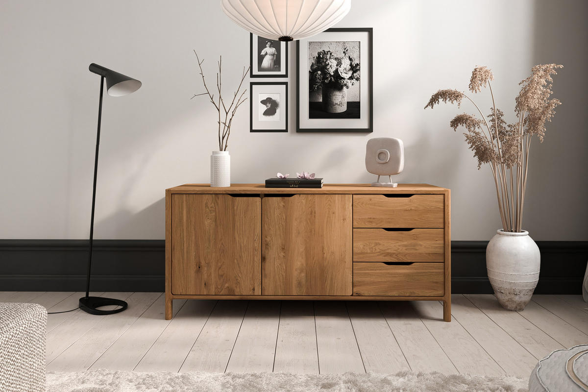 KOMMODE PAUL Wildeiche - Wildeiche, Holz (140/64/50cm) - byoak