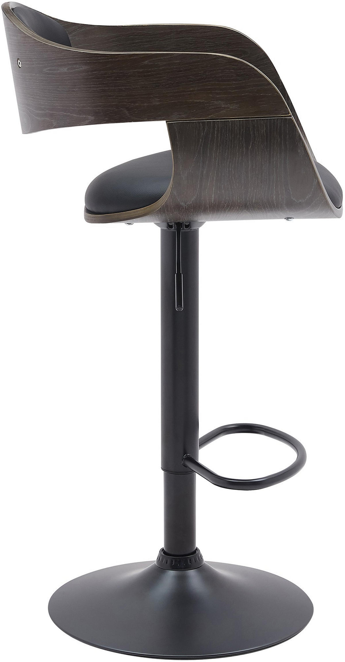 BARHOCKER Kingston 87x48x50 cm schwarz/grau - Schwarz, Holz (48/87/50cm) - furnicato