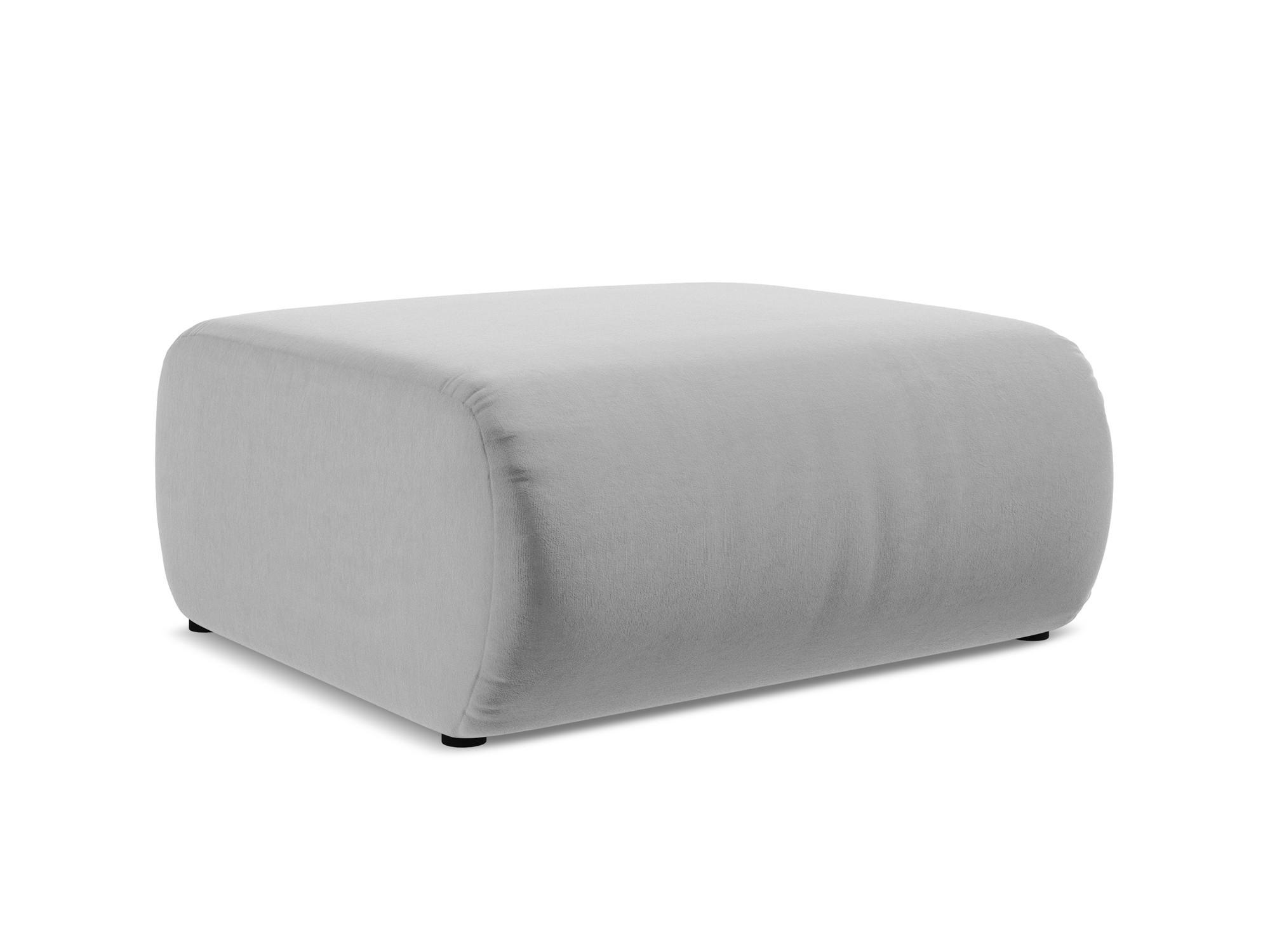 POUF Samt Stoff Grau - Schwarz/Grau, Kunststoff/Textil (94/40/89cm) - Makamii