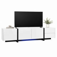 TV-ELEMENT mit 3 Türen und Schublade 170 cm Weiß/Schwarz Hochglanz - Weiß, Holzwerkstoff (30/39/170cm) - Beauniv