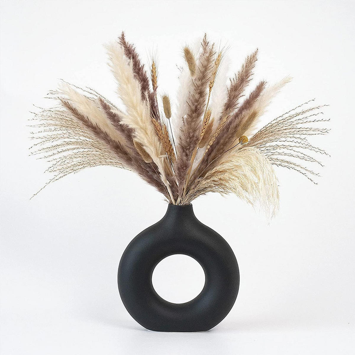 VASE 13 x 1.5 x 14 cm Keramik - Schwarz, Kunststoff (14cm) - LIBRATON