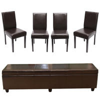 GARNITUR XXL Braun 5-teilig-Set - Braun, Leder (48/90/56cm) - MCW