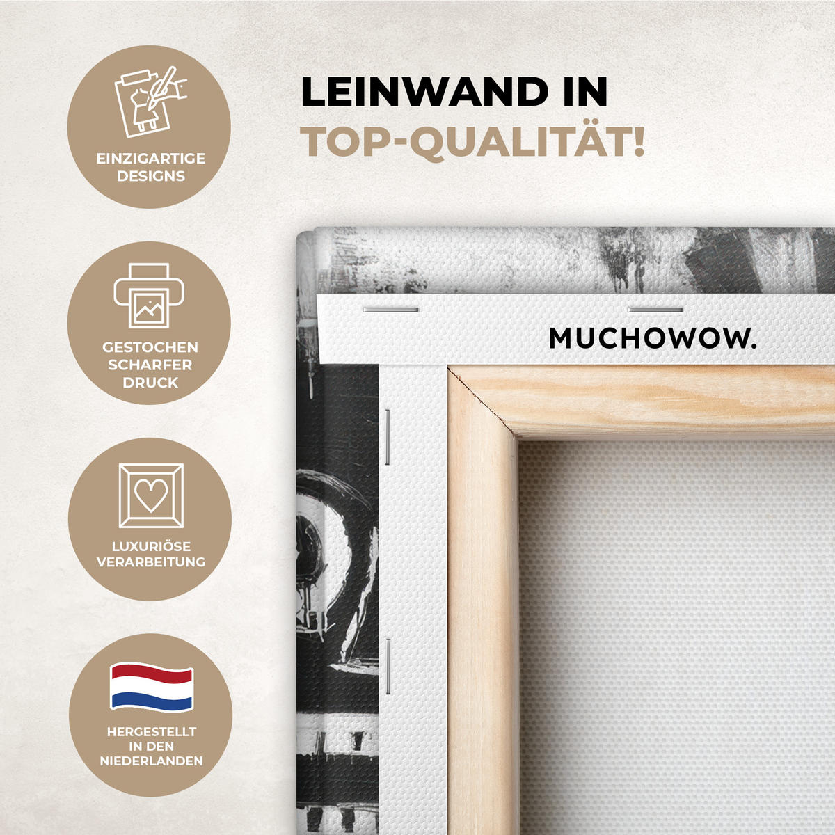 LEINWANDBILD Malerei - Figuren - Schwarz - Abstrakt Deko Wohnzimmer 20x30 cm - Schwarz, Textil (20/30cm) - MuchoWow