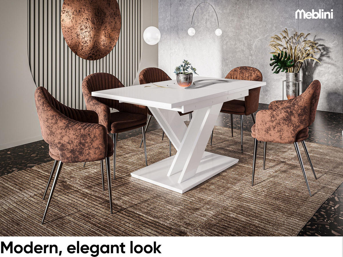 ESSTISCH Bronx - Weiß, Holzwerkstoff (80/140/75cm) - Meblini