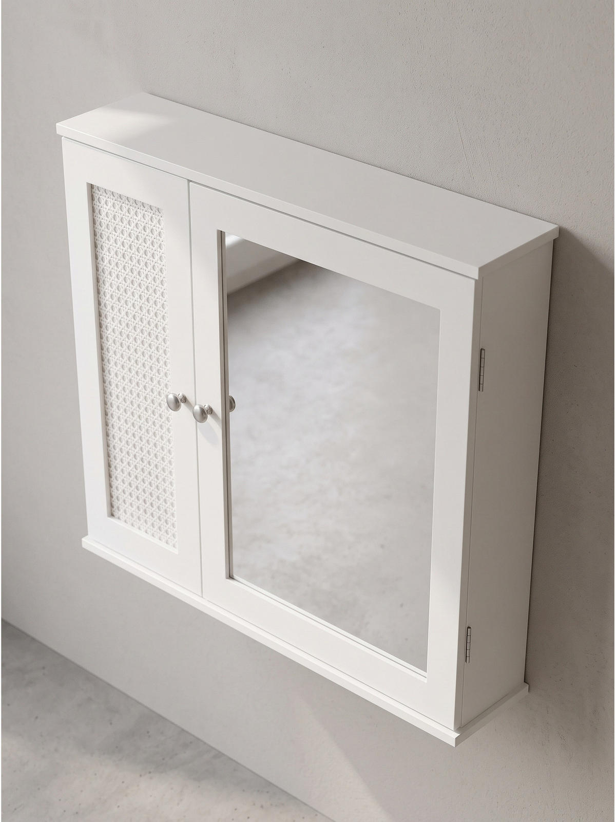 WANDSCHRANK ADOUR, MDF, mit Stauraum, Weiß, 60 x 15 x 50 cm - Weiß, Holzwerkstoff/Metall (60/50/15cm) - KADIMA DESIGN
