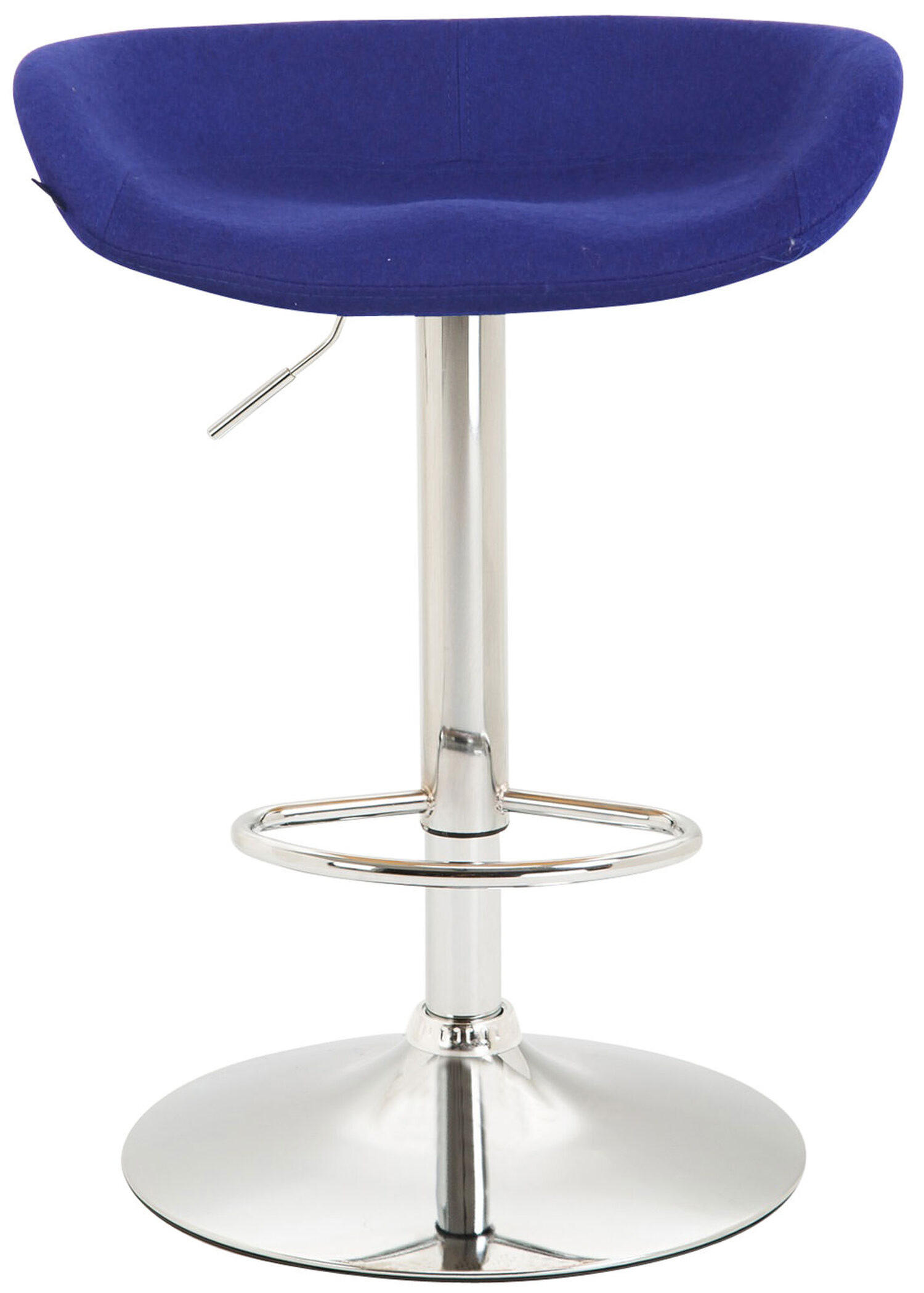 BARHOCKER Anna, Gestell Metall in Chromoptik, Filz Blau - Blau/Chromfarben, Textil/Metall (52/77/43cm) - TPFLiving