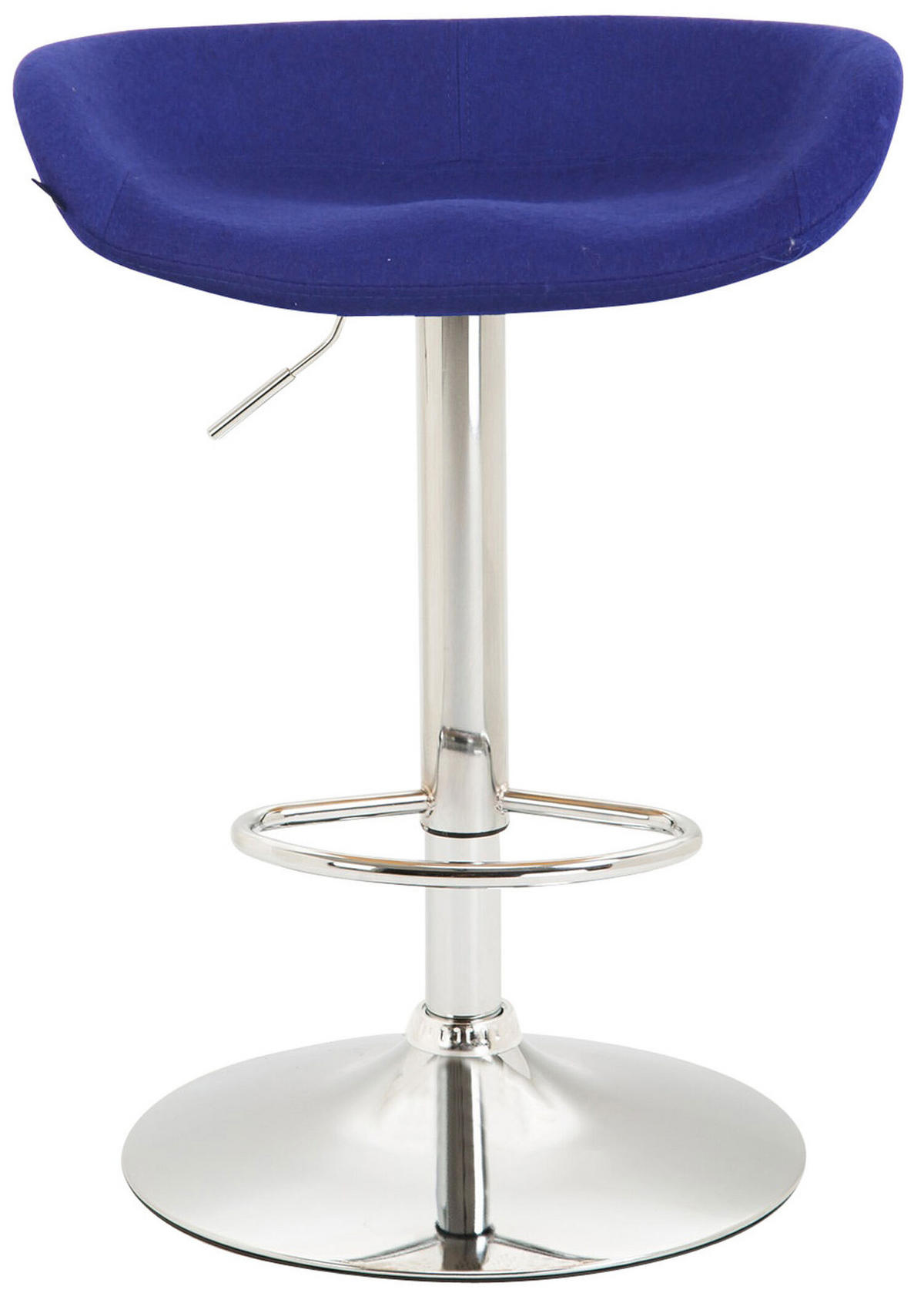 BARHOCKER Anna, Gestell Metall in Chromoptik, Filz Blau - Blau/Chromfarben, Textil/Metall (52/77/43cm) - TPFLiving
