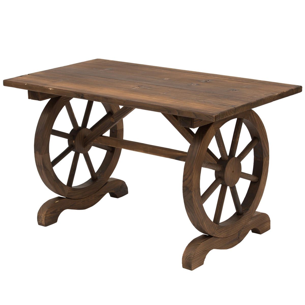 GARTENTISCH,NATÜRLICHES, verkohltes Holz,1 Stück - Beige, Kunststoff (110/60/65cm) - GiPP